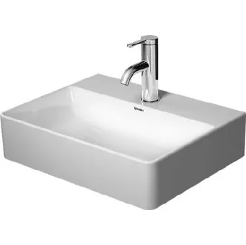 Umyvadlo Duravit DuraSquare - Umývátko 45x35 cm, bez přepadu, s otvorem pro baterii, DuraCeram, bílá 0732450071