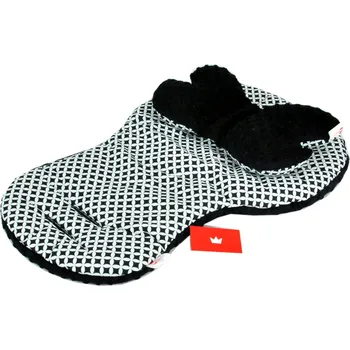 Kočárek BBL Podložka do kočárku Minky 3v1 - Černo-bílé karo - Oboustranná