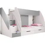 Patrová postel MARCINEK včetně úložného prostoru (Šedá)