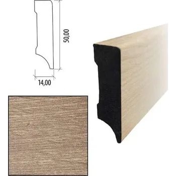 Podlahová lišta KPP – KPV 50 lišta obvodová PVC Dub zimní, 14x50x2400mm