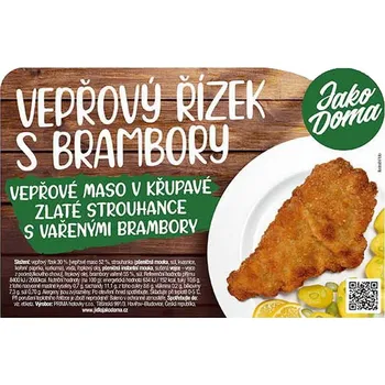 Hotové jídlo Jako Doma Vepřový řízek s vařenými bramborami 430g