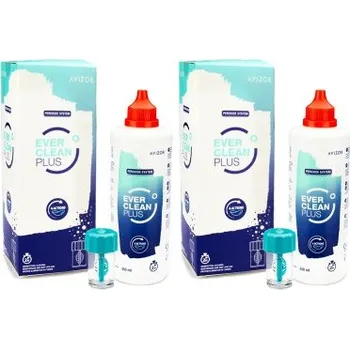 Kontaktní čočky Roztoky na kontaktní čočky Ever Clean Plus 2 x 350 ml s pouzdry Ever Clean