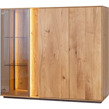 Příborník do zásuvky Massivo.cz Vitrína Collodi 3D - prosklená, dub, masiv