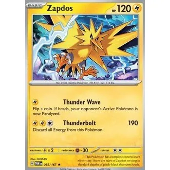 Sběratelská karetní hra Pokémon TWM 065/167 Zapdos - Twilight Masquerade Stav: Near Mint, Verze: HOLO