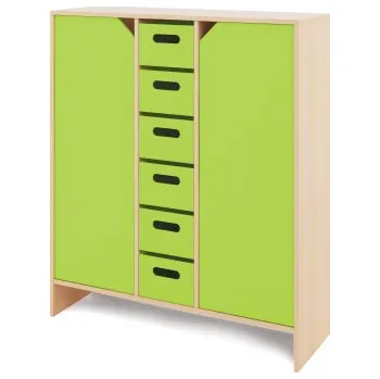 Zahradní úložný box Velká skříň s velkými kartonovými kontejnery a dvířky KLASIKO Zelená