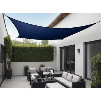 Krycí plachta HEDVA ČESKÝ BROKÁT Stínící plachta ČTVEREC/OBDÉLNÍK Ulsedan (volitelné rozměry) - 80035 modrá Velikost: 130x130 cm, Barevná varianta: modrá 80035, s HF úpravou, Způsob uchycení: s kroužky po obvodu