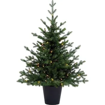 Vánoční stromek Umělý vánoční stromek v květináči FULL 3D Smrk Přírodní 120cm LED100