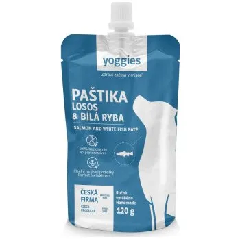 Hračka pro psa Yoggies paštika - losos a bílá ryba 120 g Yoggies s.r.o. yo497