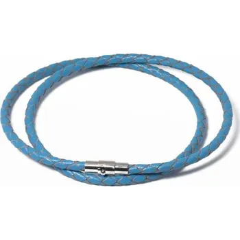 Šperk Splétaný náhrdelník z pravé kůže 4 mm Modrý, Délka 45 cm Lodestar 150401175605BU