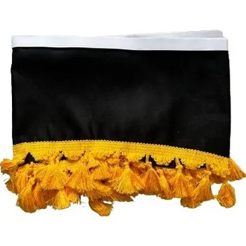 Stínítko do auta Přední záclonka univerzální, černá barva a žluté střapce