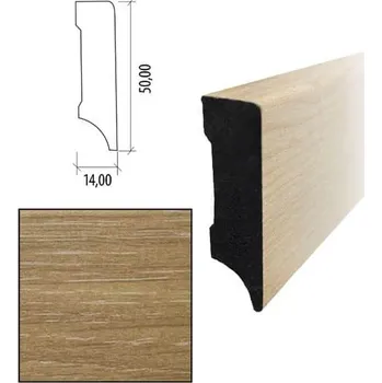 Podlahová lišta KPP – KPV 50 lišta obvodová PVC Dub hedvábný, 14x50x2400mm