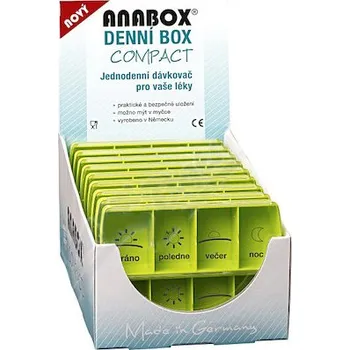 Zdravotnický materiál Dávkovač na léky - zelený ANABOX denní box COMPACT