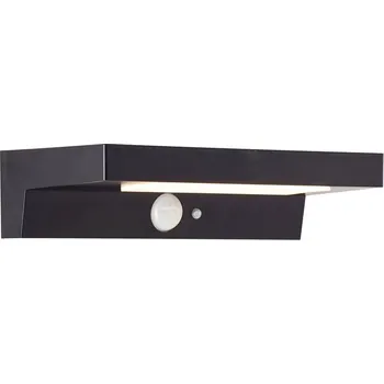 Venkovní osvětlení Brilliant Barker G40415/06 venkovní solární nástěnné osvětlení s PIR senzorem LED 3 W černá