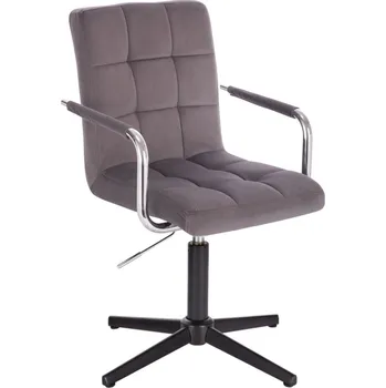 LuxuryForm DESIGN Kosmetická židle VERONA VELUR na černém kříži - tmavě šedá