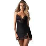 Obsessive Lobellis Chemise & Thong Black Velikost M/L