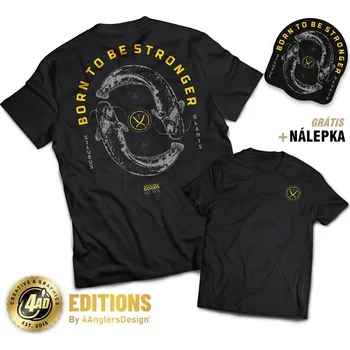 Samolepící dekorace 4anglersdesign Tričko Born To Be Stronger - XL