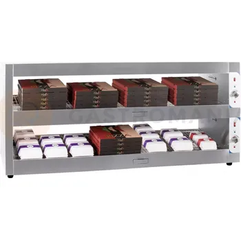 Barová židle Ohřívač na hamburgery, ohřevná vitrína, dvě police, 2,8 kW, 1800x600x900 mm | RESTO QUALITY, RQBINPP180