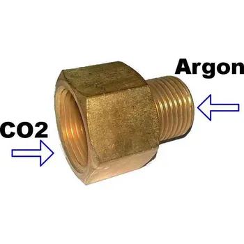 Příslušenství ke svářečce Proindustry Přechodka / redukce na lahev a redukční ventil Přechodka: Přechodka CO2 lahev -> Argon RV 75968
