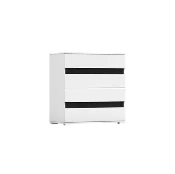 Komoda IDZ Komoda LUCCA 4S 46, 90 cm Bílá/Černý lesk