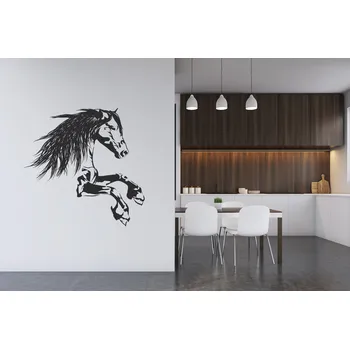 Samolepící dekorace Lepy.cz Samolepka na zeď Kůň Velikost (šířka x výška): 95x95cm, Barevná varianta: Černá