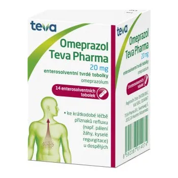 Lék při potížích s trávením Omeprazol Teva Pharma, 20mg, 14 enterosolventních tvrdých tobolek