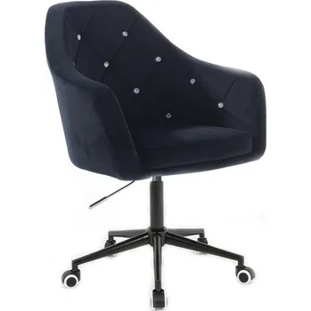 LuxuryForm DESIGN Kosmetické křeslo ROMA VELUR na černé podstavě s kolečky - černé