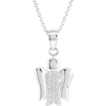 Náhrdelník GEMMAX "" Řetízek s přívěskem Anděla z bílého zlata – zlatý šperk ryzosti 585/1000 v Dárkovém balení s Certifikátem GLSWB-33891-39271