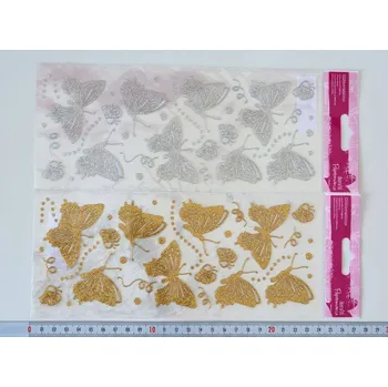 samolepka Samolepka třpytivá - MOTÝLCI ZLATÍ