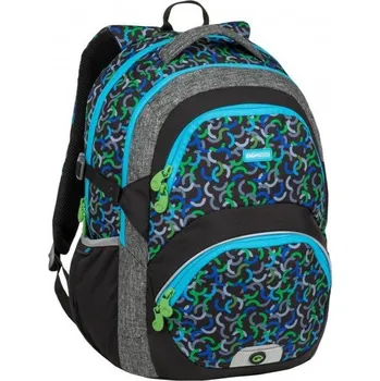 Školní batoh Školní batoh vícekomorový Bagmaster černý, modrý, odstíny šedé a stříbrné, zelený 24 l