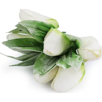 umělá květina Umělý tulipán na drátku, vintage styl, barva 1 bílá