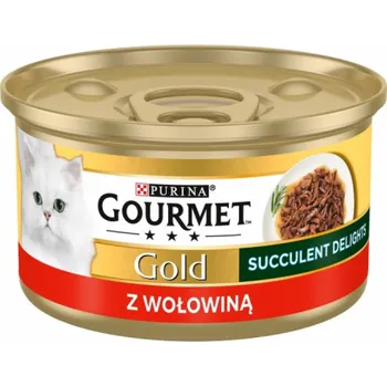 PURINA Gourmet Gold Succulent Delights Beef - mokré krmivo pro kočky - 85g