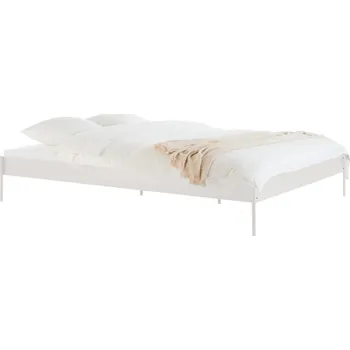 Postel noo.ma Béžová kovová dvoulůžková postel Eton 140 x 200 cm s roštem