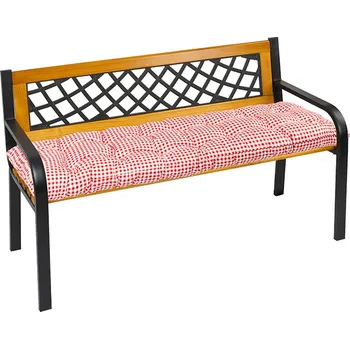 Podsedák Bellatex Sedák na lavici prošívaný kostička červená 40x140 cm