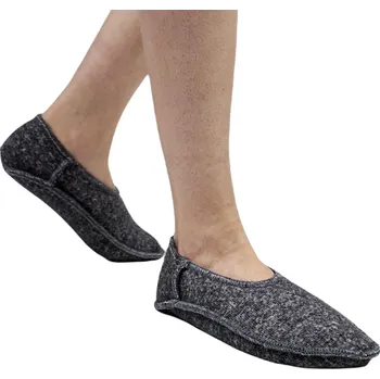BabičkaOvečková.cz Elastické ponožky nízké (baleríny) z ovčí vlny merino tmavě šedá, Velikost EU 44 - 47