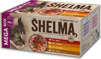 Krmivo pro kočku Shelma Adult kapsička Beef/Turkey/Chicken/Duck