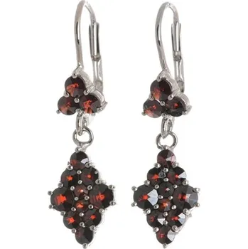 Náušnice Stříbrné naušnice s českými granáty STNAU0477F + Dárek zdarma