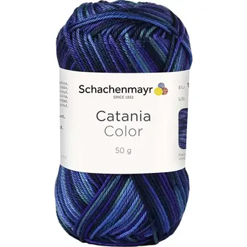 Příze Schachenmayr Catania Color 207 Modrá-zelená-fialová (Bavlněná příze Catania Color 207 Modrá-zelená-fialová)
