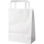 Papírová taška bílá 18 + 8 x 22 cm (250 ks)