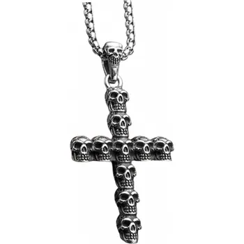Přívěsek Přívěskynakrk.cz Ocelový kříž SKULL