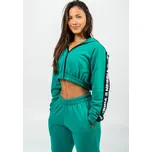 Dámská mikina Nebbia ICONIC Cropped Zip-Up Hoodie green L