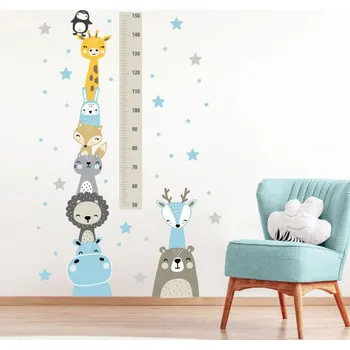 Samolepící dekorace Nálepky na zeď dětský metr zvířátka - Plotbase, s.r.o.,60x120cm