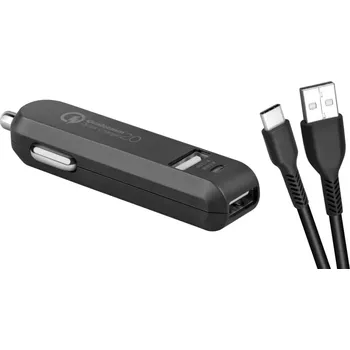 AVACOM CarMAX 2 nabíječka do auta (USB-C kabel), 2x Qualcomm Quick Charge 2.0, černá (AVACOM CarMAX 2 nabíječka do auta (USB-C kabel), 2x Qualcomm Quick Charge 2.0, černá)
