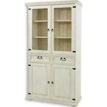 Knihovna Masivní vitrína VIT 13 - K16 antická bílá