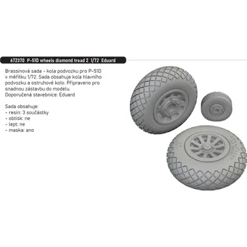 Plastikový model Eduard 1/72 P-51D wheels diamond tread 2 (EDUARD)