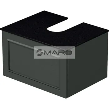 Koupelnový nábytek Smart50 Grifel Skříňka pod umyvadlovou mísu s 1 zásuvkou, s výřezem U, závěsná, 59 x 36,2 x 50 cm, zelená, GRIF1 60 1Z 408