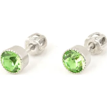 Náušnice Stříbrné náušnice se zelenými zirkony STNAU0855F