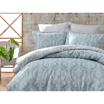 Povlečení Povlékáme.cz Povlečení bavlněný satén Jacquard modré 140x200 70x90