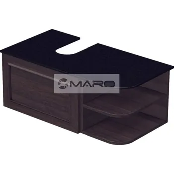 Koupelnový nábytek Smart50 Grifel Skříňka pod umyvadlovou mísu, s 1 zásuvkou, s výřezem U, závěsná, odklad P, 91,5 x 36,2 x 50 cm, tmavě hnědá, GRIF1 90 1Z RAD P 212