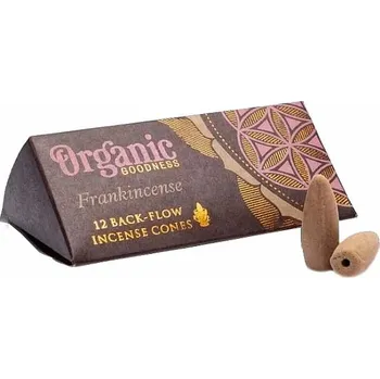 Vonná tyčinka Vonné kužely pro tekoucí dým Organic Goodness Frankincense Backflow Cones 12 ks