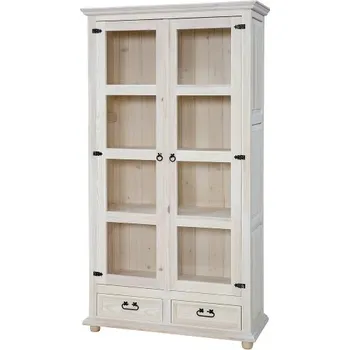 Knihovna Vitrína rustikální selská VIT 07 - K16 antická bílá